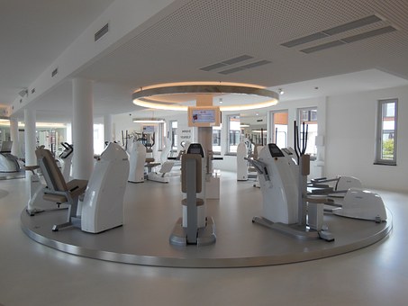 health club gym equipment treadmills and cross trainer 